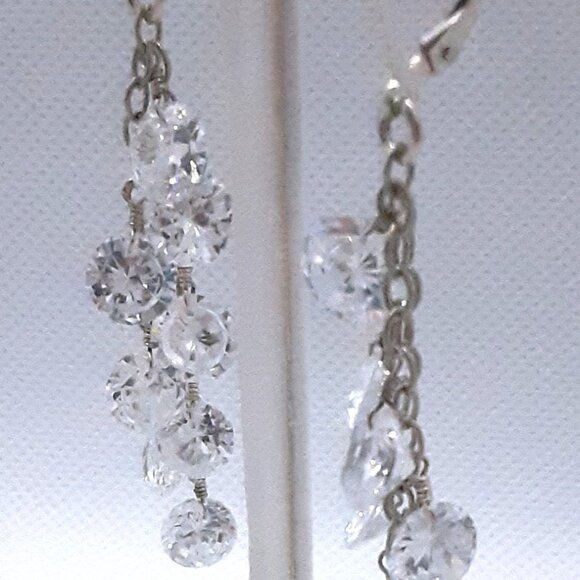 Designer Nina Nguyen sterling clear dangle earrings from her Sai-Gon Collection - Picture 14 of 14